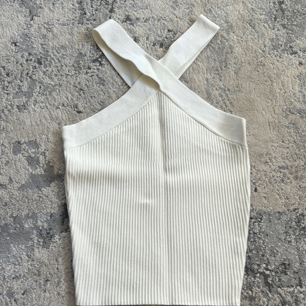 House of Harlow 1960 Ivory Ribbed Camisole